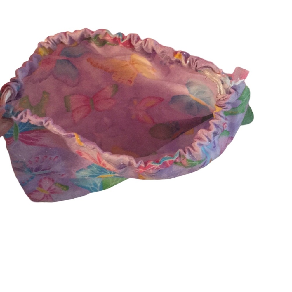 Sparkly Purple Drawstring Butterfly Bag - Picture 2 of 3